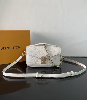 Louis Vuitton White Multicolor Monogram Crossbody Bag With Gold Lock And Chain Strap size:21×13×6cm #A54324