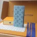 Louis Vuitton AAA+ Long Wallets Monogram Shadow Cowhide leather Grey/Blue #A54423