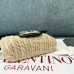 Valentino Loco VLOGO Flap Straw Shoulder Bag size:21×10×6cm #A53898