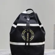 Yves Saint Laurent Rive Gauche Embroidered Drawstring Backpack With Contrast Stripes size:31×49×25 #A54317