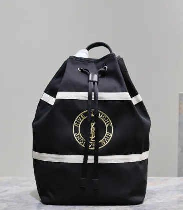 Yves Saint Laurent Rive Gauche Embroidered Drawstring Backpack With Contrast Stripes size:31×49×25 #A54317
