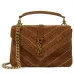 YSL Saint Laurent College Medium Studded Suede Crossbody size:24×17×6cm #A53740