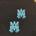 AMIRI Black Hoodie With Glittery Blue Back Logo And Brand Details #A54287