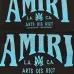 AMIRI Black Hoodie With Glittery Blue Back Logo And Brand Details #A54287