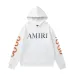 AMIRI Black/White Hoodie With Bold Logo And Orange Graphic Sleeves For Streetwear Style #A54282