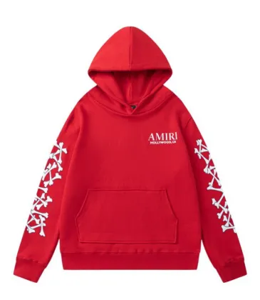 AMIRI Hoodie With Bone Graphic Sleeves And Hollywood CA Logo For Bold Street Style Red/Blue/Grey/Black #A54283