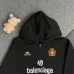 Black Balenciaga Hoodie With Brand Logos And Emblem Sporty Luxury Streetwear Piece #A54374