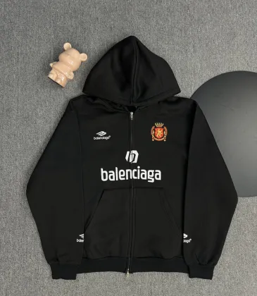 Black Balenciaga Hoodie With Brand Logos And Emblem Sporty Luxury Streetwear Piece #A54374
