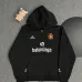 Black Balenciaga Hoodie With Brand Logos And Emblem Sporty Luxury Streetwear Piece #A54374