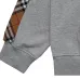 Gray Burberry Hoodie With Checkered Pattern Sleeves And Hood Iconic Fashion Design #A54373
