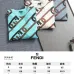 Fenid Mint Green Crew Neck Sweatshirt with Brown Chain Link Print #A54355