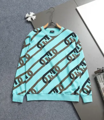 Fenid Mint Green Crew Neck Sweatshirt with Brown Chain Link Print #A54355
