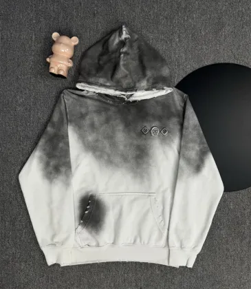Louis Vuitton Gray Gradient Hoodie With Embroidered Artistic Cloud Pattern High Fashion Streetwear #A54371