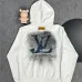 Louis Vuitton Hoodie With Denim LV Logo Embroidery And Faded Effect Trendy Luxury Streetwear #A54370