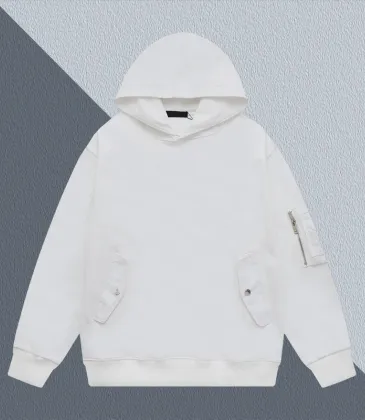 Prada White/Black Hoodie With Hood Functional Pockets And Stylish Zipper Detail For Fashion Enthusiasts #A54267