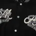 AMIRI Black Varsity Jacket With Intricate Embroidered Logos And Musical Note Accents #A54284