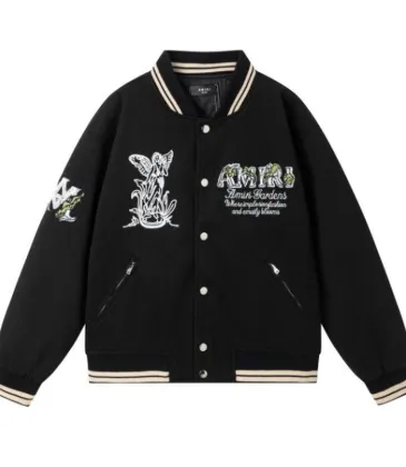 Black AMIRI Bomber Jacket With Angel And Garden Embroidery For Fashion Fans #A54406