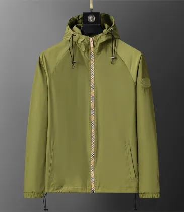 Burberry Stylish Olive Green Hooded Windbreaker Jacket with Brand Detailing #A54305