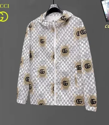 Gucci Luxury Brand Signature Pattern Hooded Jacket - Lightweight UV Protection #A53153