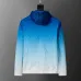 Gucci Men's Gradient Hooded Jacket Blue and White with Signature GG Pattern #A54304