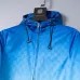 Gucci Men's Gradient Hooded Jacket Blue and White with Signature GG Pattern #A54304