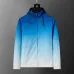 Gucci Men's Gradient Hooded Jacket Blue and White with Signature GG Pattern #A54304