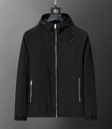 Hugo Boss Men's Hooded Windbreaker Jacket Black Lightweight Outerwear #A54302