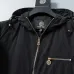 Versace Men's Hooded Windbreaker Jacket Stylish Black Outerwear with Gold Tone Zippers #A54303