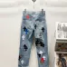Chrome Hearts Inspired Blue Denim Jeans With Colorful Cross Patches For Edgy Fashion #A54279