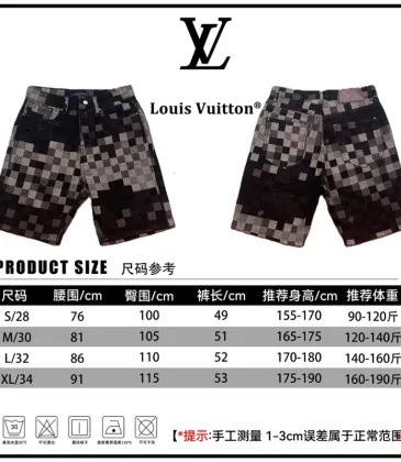 Louis Vuitton Pants for Louis Vuitton Short Pants for men Black plaid jeans short #A52978