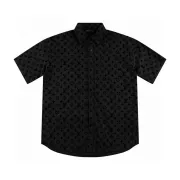 Louis Vuitton Black short sleeve shirt for men #A41974