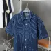 Louis Vuitton short sleeved shirts for men Rippled denim shirt #A52988