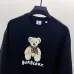 Black/White Sweatshirt With Cute Teddy Bear And Burberry - Inspired Scarf Design #A54392