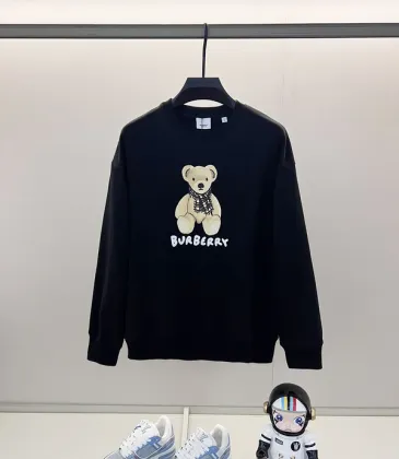 Black/White Sweatshirt With Cute Teddy Bear And Burberry - Inspired Scarf Design #A54392