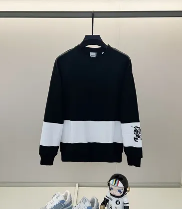 Burberry - Inspired White/Black Sweatshirt With Navy Stripe And Iconic Motif Design #A54393