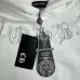 Chrome Hearts White/Black/Blue Hoodie Featuring Gothic Cross and Letter Embroidery Artwork #A54266