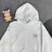 Chrome Hearts White/Black/Blue Hoodie with Bold Black Cross Flower Embroidery Design #A54265