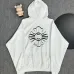 Chrome Hearts White/Black/Blue Hoodie with Bold Black Cross Flower Embroidery Design #A54265