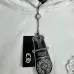Chrome Hearts White/Black/Blue Hoodie with Bold Black Cross Flower Embroidery Design #A54265