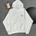 Chrome Hearts White/Black/Blue Hoodie with Bold Black Cross Flower Embroidery Design #A54265