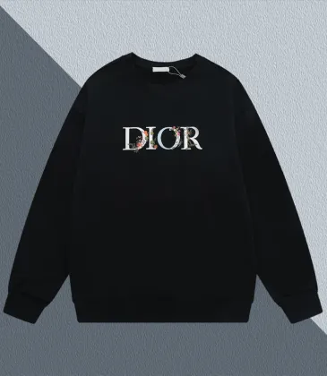 Dior White/Black Sweatshirt With Floral - Embroidered Logo For Elegant Casual Fashion #A54276