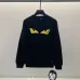 Fendi Black Sweatshirt With Iconic Yellow Monster Eye And Brand Logo Design #A54421