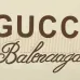 White Gucci x Balenciaga Long Sleeve Shirt Featuring Iconic Brand Logos  #A54298