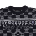 Louis Vuitton Black Knit Sweater With Signature Monogram Patterns And Colorful Trims #A54273
