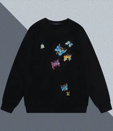 Louis Vuitton Black/White Sweatshirt With Colorful Butterfly Motifs And Brand Logo #A54272