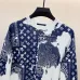 Louis Vuitton Inspired Monogram Pattern Patchwork Design White And Navy Sweatshirt #A54417