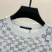 Louis Vuitton Inspired White Sweatshirt With Gradient Checkerboard Pattern And Brand Patch #A54416