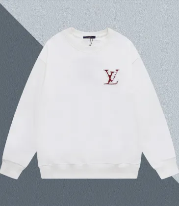  Sweatshirt With Embroidered LV Logo Luxury Casual Fashion Piece White/Black #A54375
