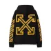 Off White Black Hoodie With Signature Yellow Diagonal Arrow Print And Brand Detailing #A54327