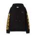 Off White Black Hoodie With Signature Yellow Diagonal Arrow Print And Brand Detailing #A54327